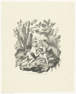Hirte und Hirtin mit Vogel und Vogelhaus