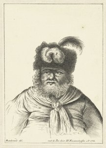 Sitzender Mann mit Pelzmütze von Hendrik Nieuwenhuysen
