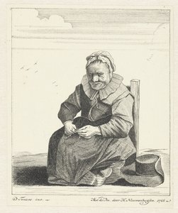 Sitzende alte Frau mit Rosenkranz von Hendrik Nieuwenhuysen