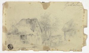 Haus mit Strohdach von Hendrik Pieter Koekkoek