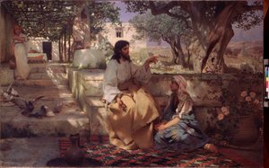 Christus im Hause von Martha und Maria. Gemälde von Henryk Siemiradzki (1843-1902), Öl auf Leinwand von Henryk Siemiradzki