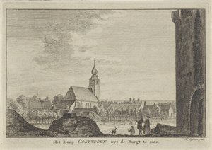 Ansicht von Oostvoorne (Das Dorf Oostvoorn, von der Burg aus gesehen)