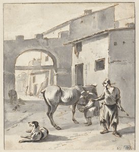 Hufschmied in einer italienischen Stadt von Hendrik Verschuring