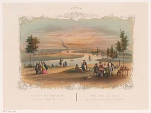 Blick auf den Niederrhein vom Hotel Bellevue in Arnheim von Hendrik Wilhelmus Last (attributed to)