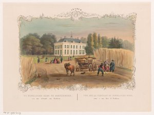 Ansicht des Landguts und Hauses Hemelse Berg in Oosterbeek von Hendrik Wilhelmus Last