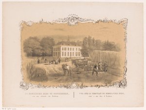 Ansicht des Landguts und Hauses Hemelse Berg in Oosterbeek von Hendrik Wilhelmus Last