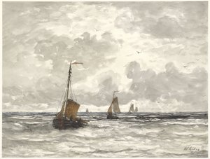 Fischerboote auf den Wellen