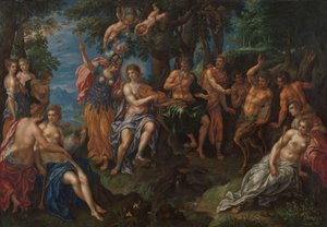 Der Wettstreit zwischen Apollo und Pan von Hendrik de Clerck