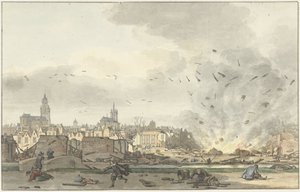 Die Explosion des Pulverhauses in Delft, 12. Oktober 1654