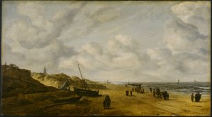 Ansicht der Strände von Scheveningen, ca. 1630 (vor der Konservierung) von Hendrik van Anthonissen