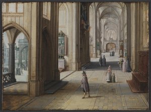 Inneres einer gotischen Kirche, Blick nach Osten von Hendrik van II Steenwijck