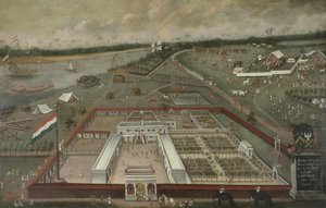 Der Handelsposten der Niederländischen Ostindien-Kompanie am Ganges in Hooghly, Bengalen, 1665 von Hendrik van Schuylenburgh