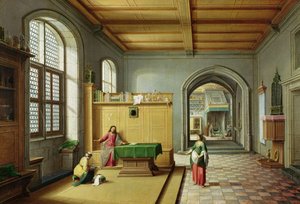 Christus im Haus von Martha und Maria von Hendrik van Steenwyk