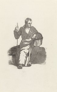 Sitzender Mann mit Korb von Hendrikus van de Sande Bakhuyzen