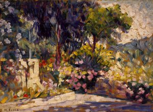 Die blumige Terrasse von Henri-Edmond Cross