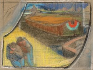 Studie für das Theaterprogramm für "Boubouroche" und "Valet de coeur (Pikbube)" von Henri-Gabriel Ibels