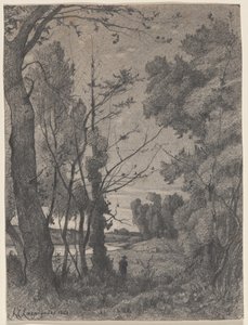 Waldlandschaft an einem Fluss von Henri-Joseph Harpignies