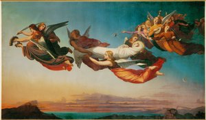 Die heilige Katharina von Alexandrien wird zum Grab getragen von Henri (1814-82) Lehmann