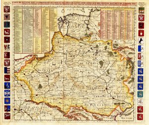 Karte von Polen, einschließlich Teilen von Livland und dem Großherzogtum Moskau von Henri Abraham Chatelain