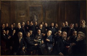 Kollektivporträt der Mitglieder der Association des journalistes républicains Français von Henri Adolphe Laissement