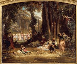 Frühlingsfest in der Toskana. Gemälde von Henri Baron (1816-1885) von Henri Baron