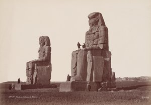 Theben, Kolosse von Memnon, 1870er von Henri Béchard