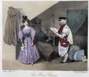 Die guten Eltern - in „Esquisses parisiennes“ von Henri Monnier, ed. Delpech, Paris von Henri Bonaventure Monnier