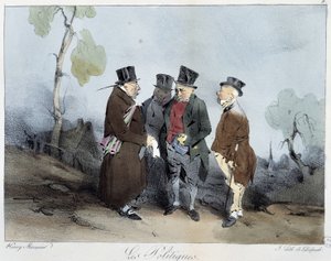 Les politiques - in „Esquisses parisiennes“ von Henri Monnier, ed. Delpech, Paris