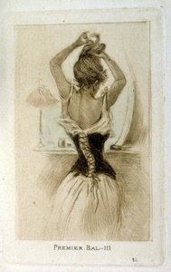Eine Frau bereitet sich auf einen Ball vor von Henri Boutet