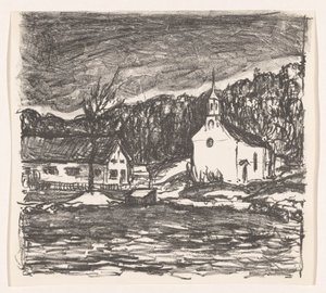 Heuvellandschaft mit Kirche