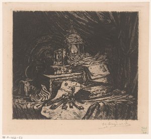 Stillleben mit Schlüsseln und Laterne