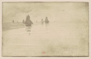 Boote im Morgennebel von Henri Charles Guérard