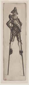 Punchinello auf Stelzen, ca. 1888 von Henri Charles Guérard