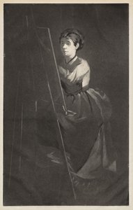 Junge Frau an einer Staffelei von Henri Charles Guérard