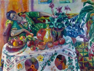 Jeanne liegend auf einem Sofa, oder Die kleine Odaliske