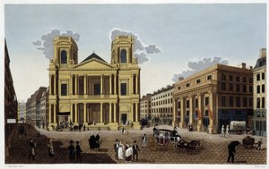Kirche Saint-Eustache, um 1820 - in „Vues de Paris“ von Courvoisier