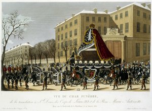 Leichenwagen der Überführung von Ludwig XVI. und Marie Antoinette nach Saint Denis am 21. Januar