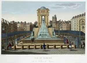 Der Brunnen der Unschuldigen, um 1820 - in „Vues de Paris“ von Courvoisier 1827