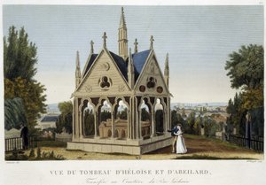 Grab von Héloïse und Abélard auf dem Père Lachaise, ca. 1820 - in „Vues de Paris“ von Courvoisier