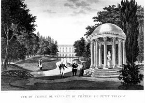 Ansicht des Tempels der Venus und des Schlosses des Peer Trianon in Versailles von Henri Courvoisier Voisin