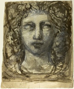 Studie eines weiblichen Kopfes (recto); Klassischer männlicher Kopf (verso) von Henri Cros