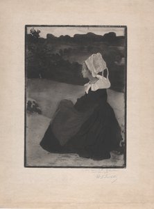 Sitzende Bretonin von Henri Delavallee