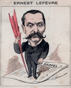 Francois Ernest Lefevre (1833 -1889), Anwalt und Politiker, Präsident des Conseil municipal und Abgeordneter von Paris - Karikatur von Henri Demare in „Les Hommes d