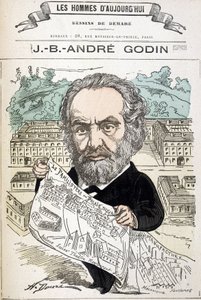 Jean Baptiste André Godin (1817-1888), Industrieller Gründer der Familie. Zeichnung von Demare In „Die Männer von heute“.