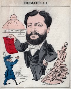 Louis Bizarelli französischer Politiker (1836-1902) - Karikatur von Henri Demare in „Les Hommes d