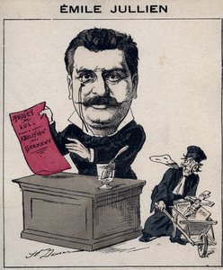 Porträt von Philippe Emile Jullien (1845-1912), französischer Politiker - Karikatur von Henri Demare in „Les Hommes d