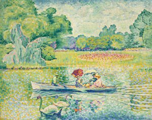 Bootsfahrt im Bois de Boulogne; Promenade en barque au bois de Boulogne, ca. 1899-1900 von Henri Edmond Cross