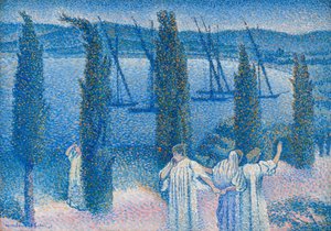 Nocturne mit Zypressen, 1896 von Henri Edmond Cross