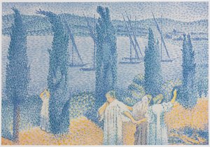 Die Promenade (Landschaft mit Zypressen) von Henri Edmond Cross