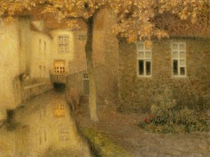 Ein Kanal in Brügge bei Dämmerung, ca. 1898 von Henri Eugene Augustin Le Sidaner